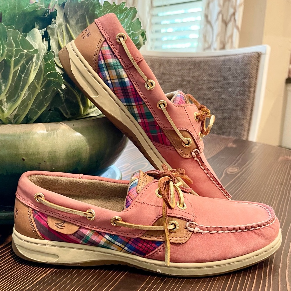Sperry Topsider Pink Plaid